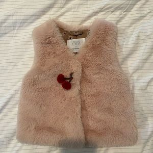 EUC Zara toddler fur vest